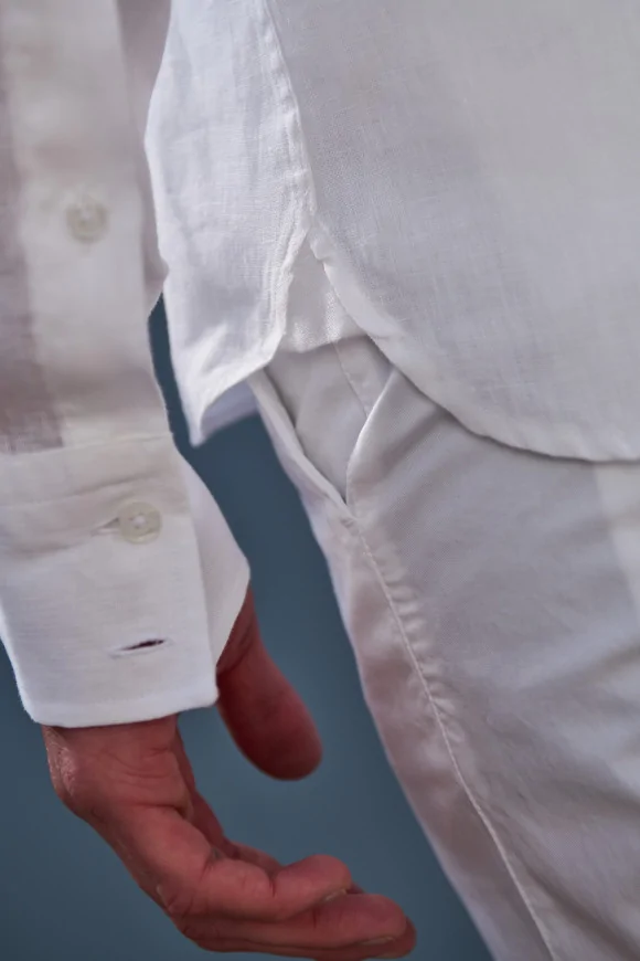 Achat Chemise RIVIERA Broderie Lin Blanc