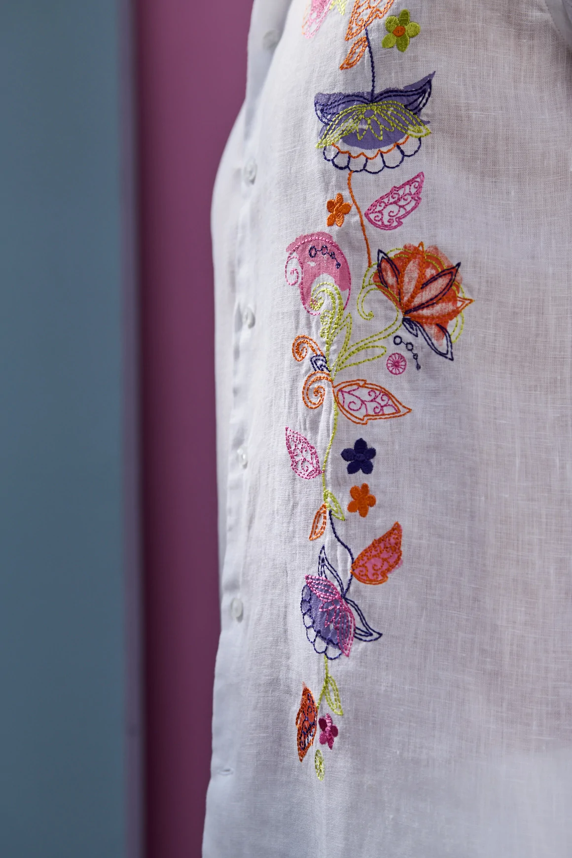 Achat Chemise IBIZA Broderie Lin Blanc