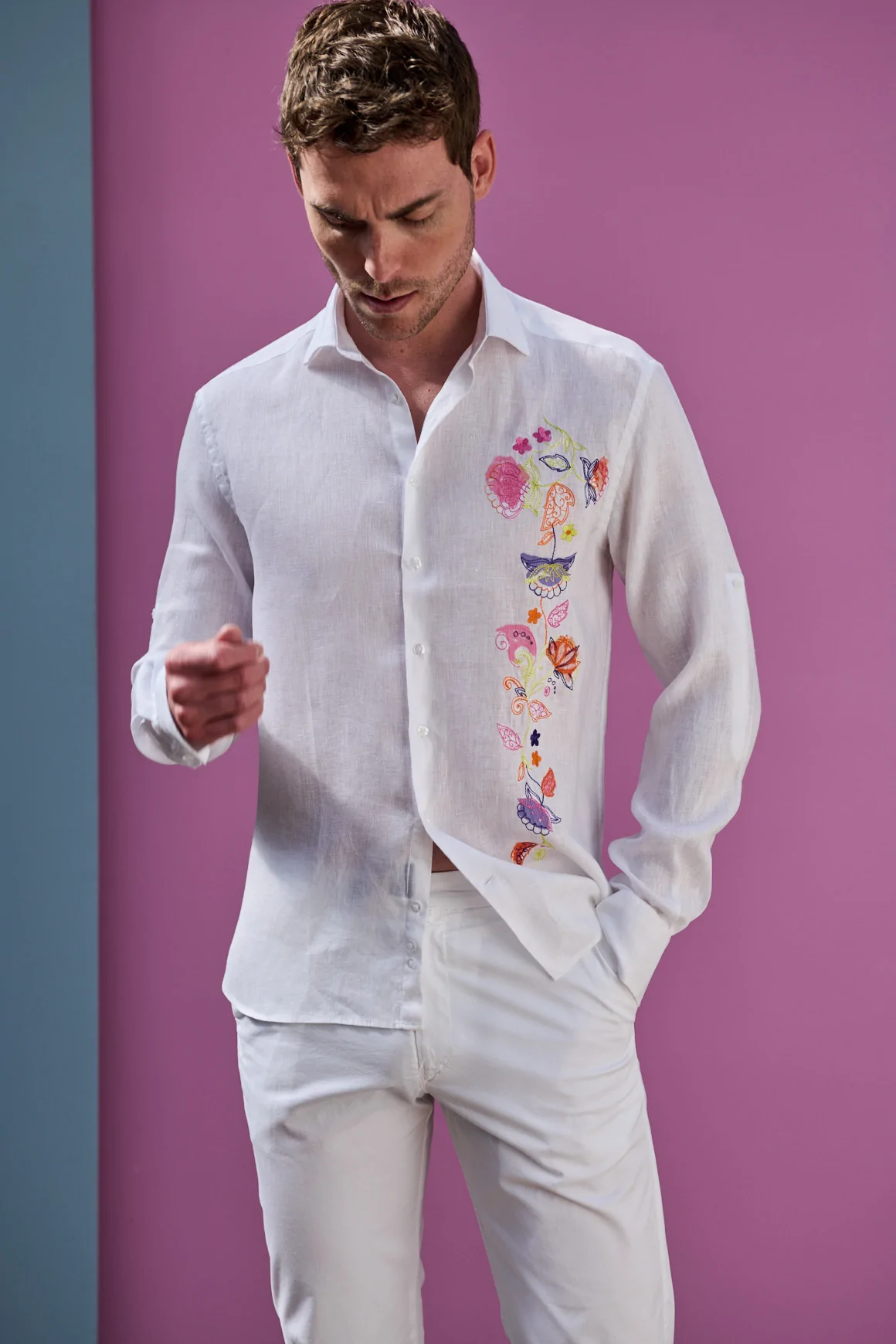 Achat Chemise IBIZA Broderie Lin Blanc
