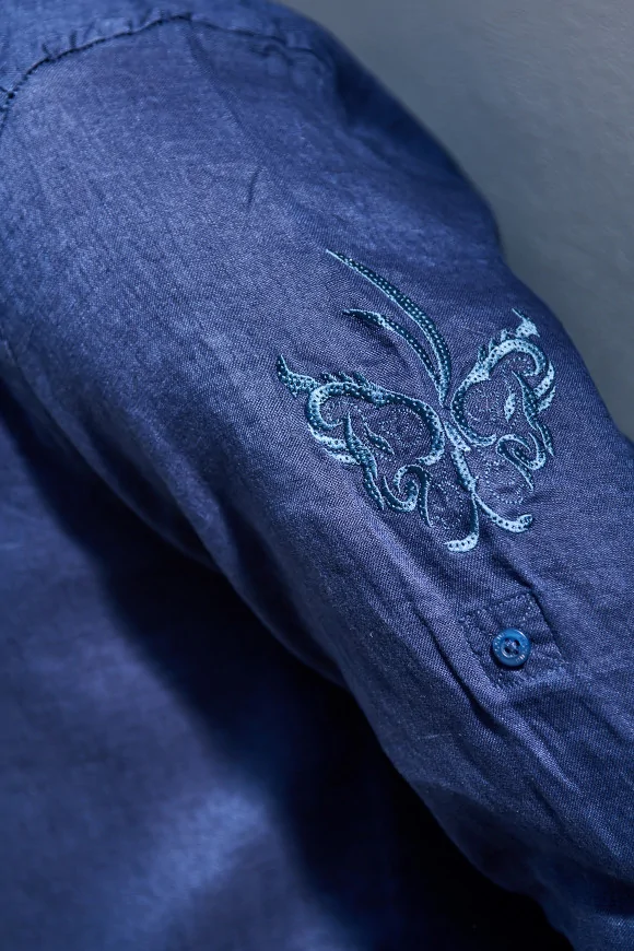 Achat Chemise RIVIERA PAPILLON Lin Navy
