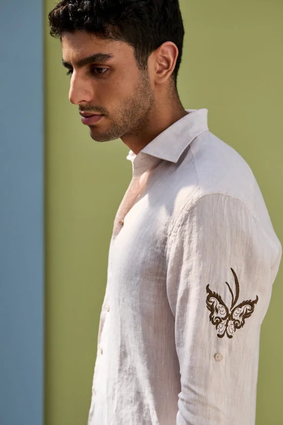 Achat Chemise RIVIERA PAPILLON Lin Beige