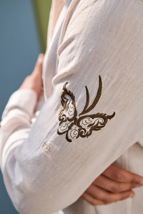 Achat Chemise RIVIERA PAPILLON Lin Beige