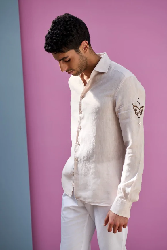 Achat Chemise RIVIERA PAPILLON Lin Beige