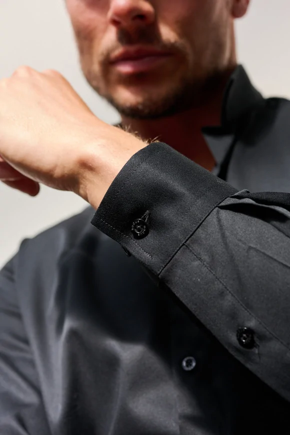 Achat Chemise Noire SK1 Col Officier