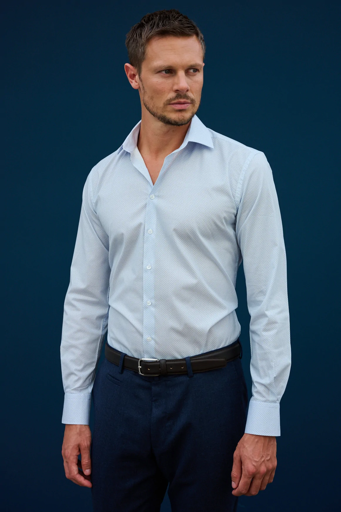 Achat Chemise Micro-motif bleu tendre
