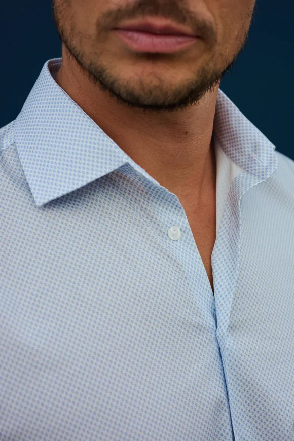 Achat Chemise Micro-motif bleu tendre