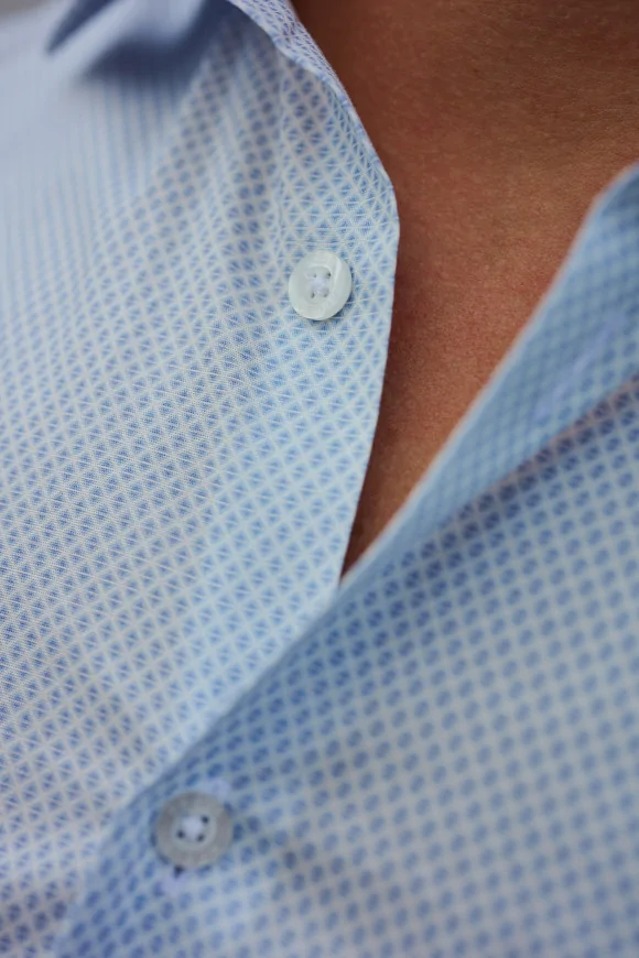 Achat Chemise Micro-motif bleu tendre