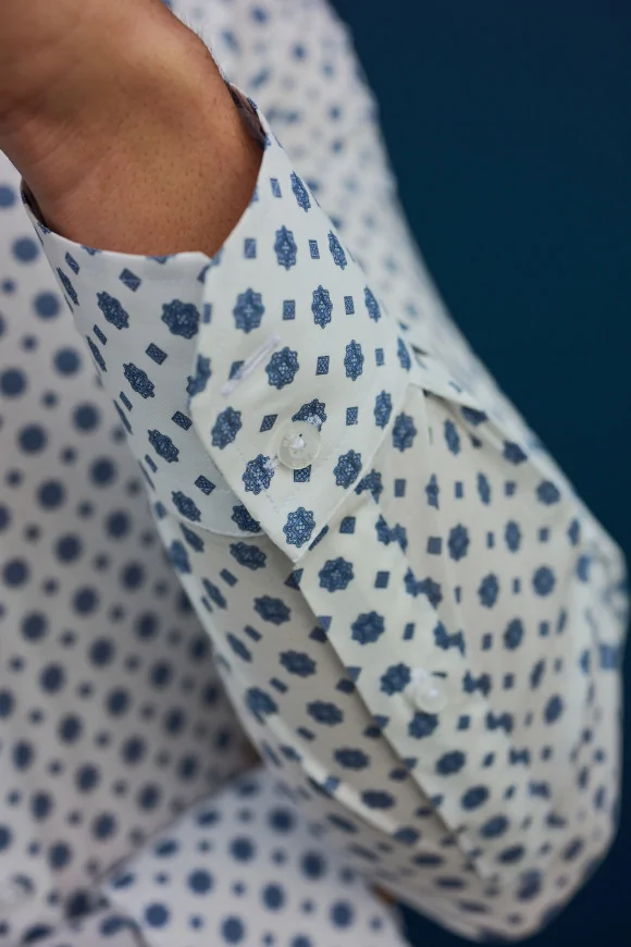 Achat Chemise Micro-motif bleu