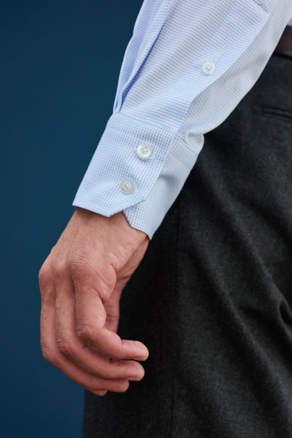 Achat Chemise Classique armurée bleue