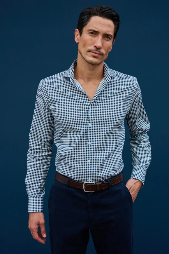Achat Chemise micro motif pied de poule