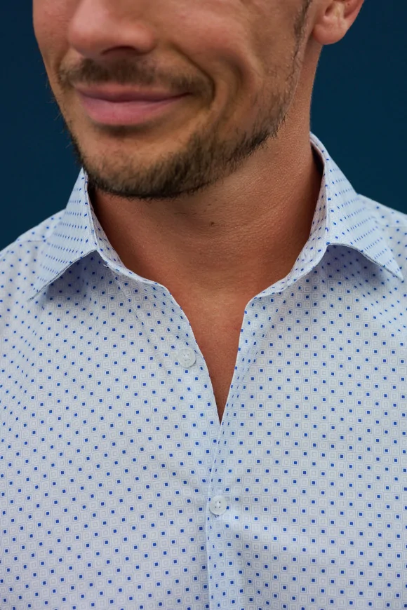 Achat Chemise micro motif bleu