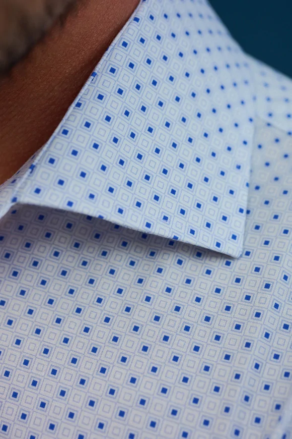 Achat Chemise micro motif bleu