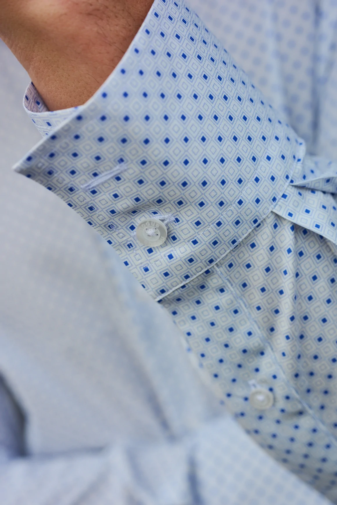Achat Chemise micro motif bleu