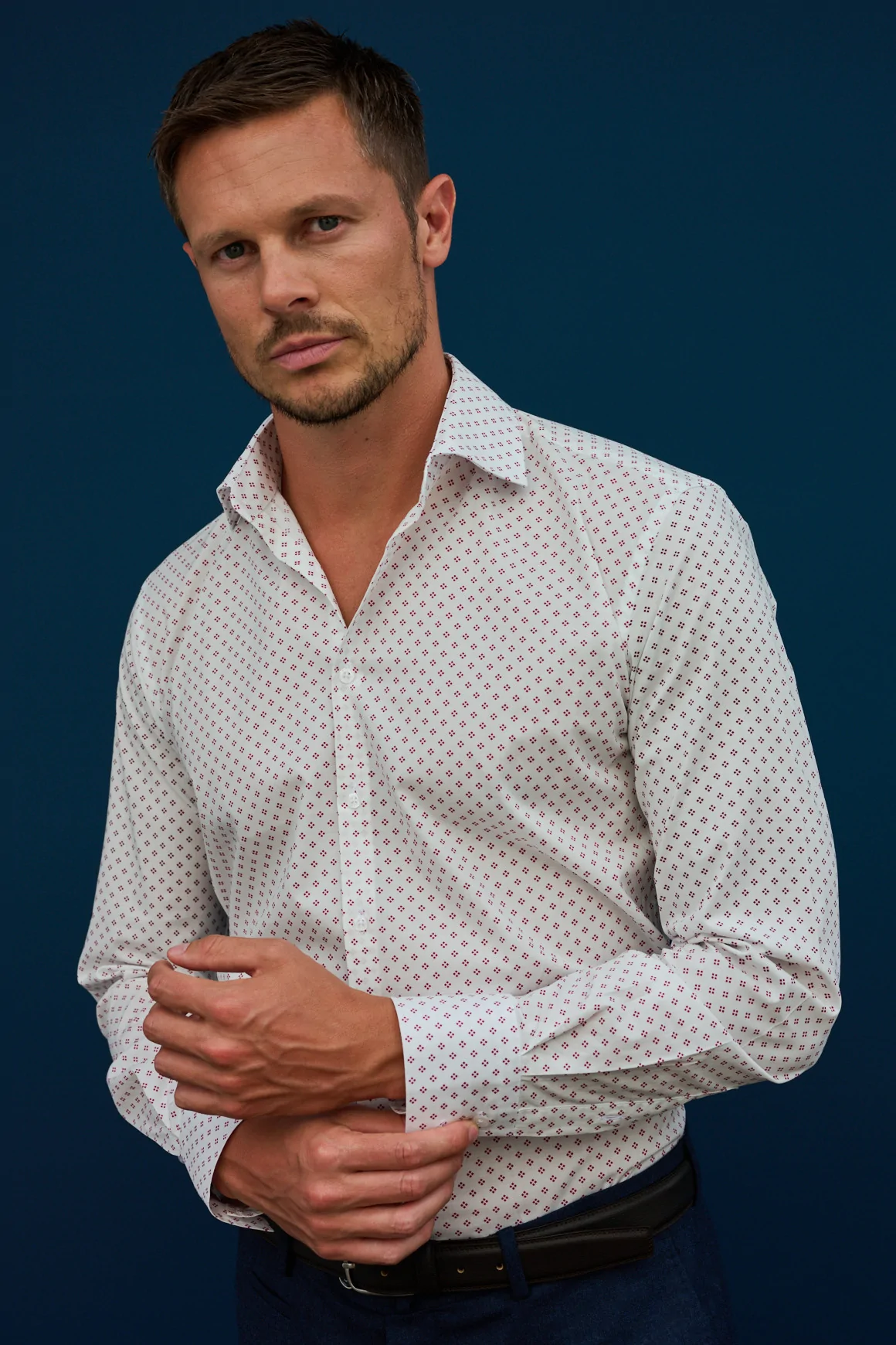 Achat Chemise micro motif rouge