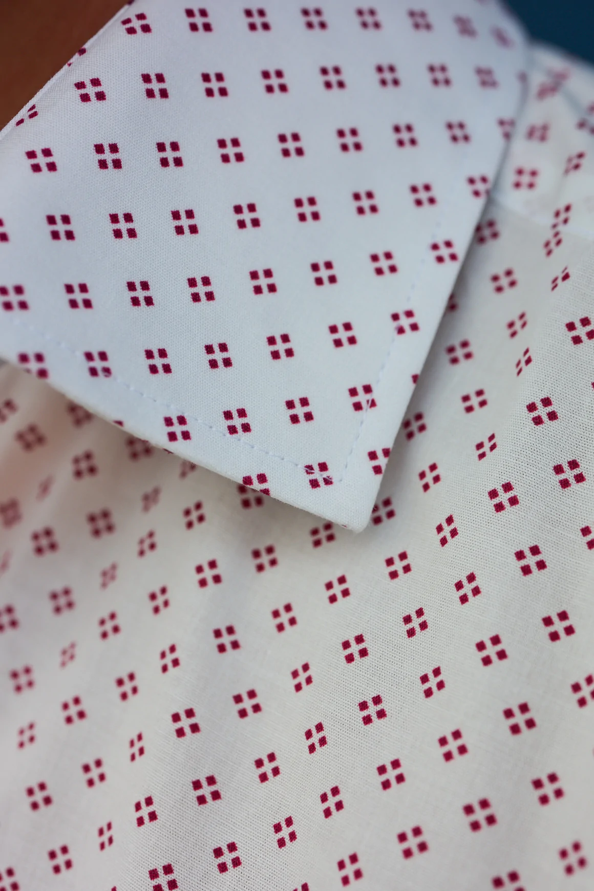 Achat Chemise micro motif rouge