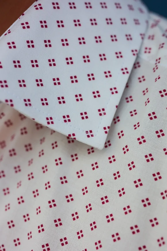 Achat Chemise micro motif rouge