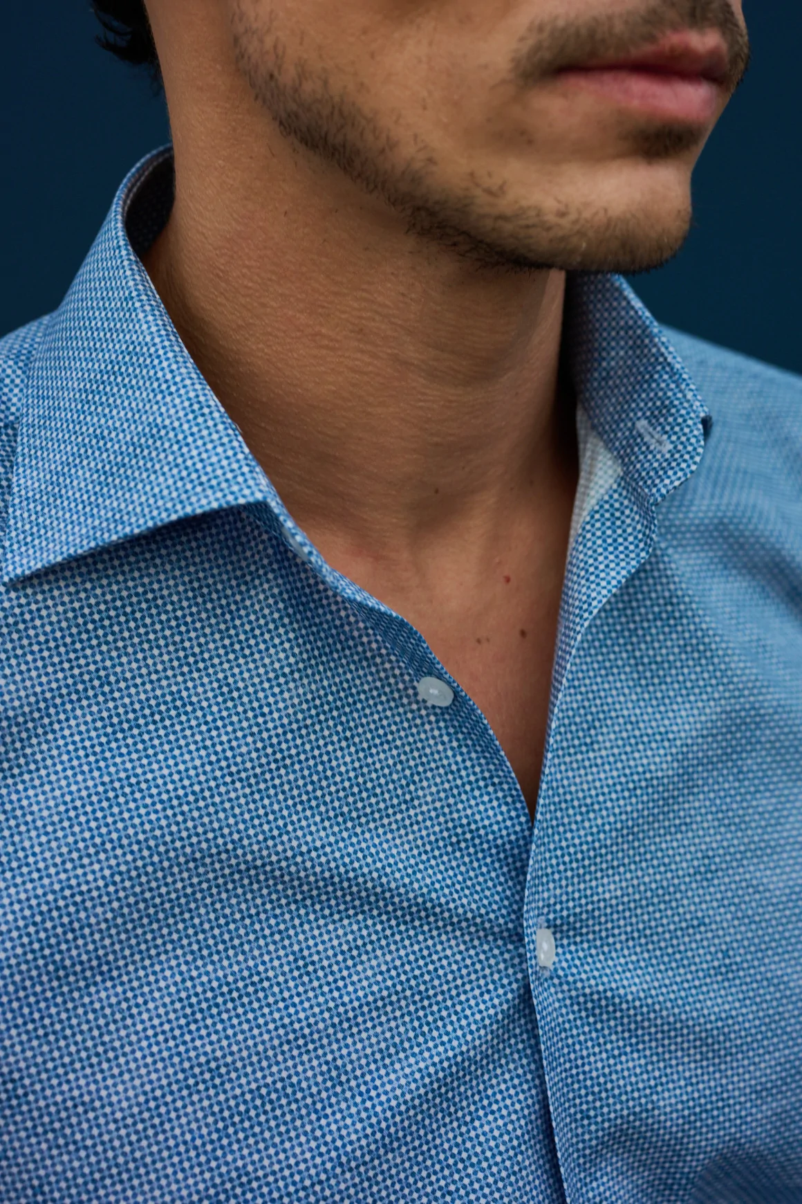 Achat Chemise micro motif bleu