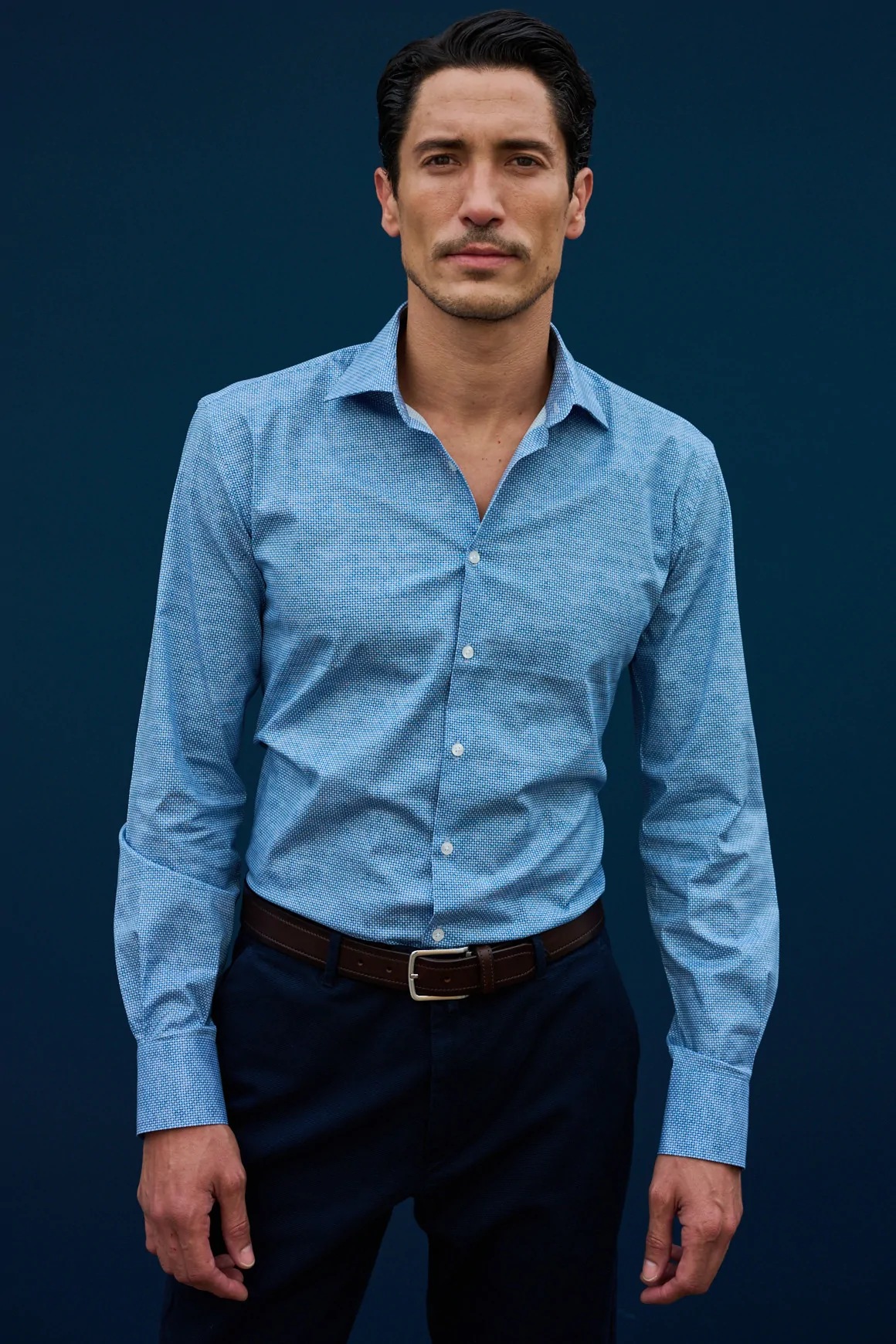 Achat Chemise micro motif bleu