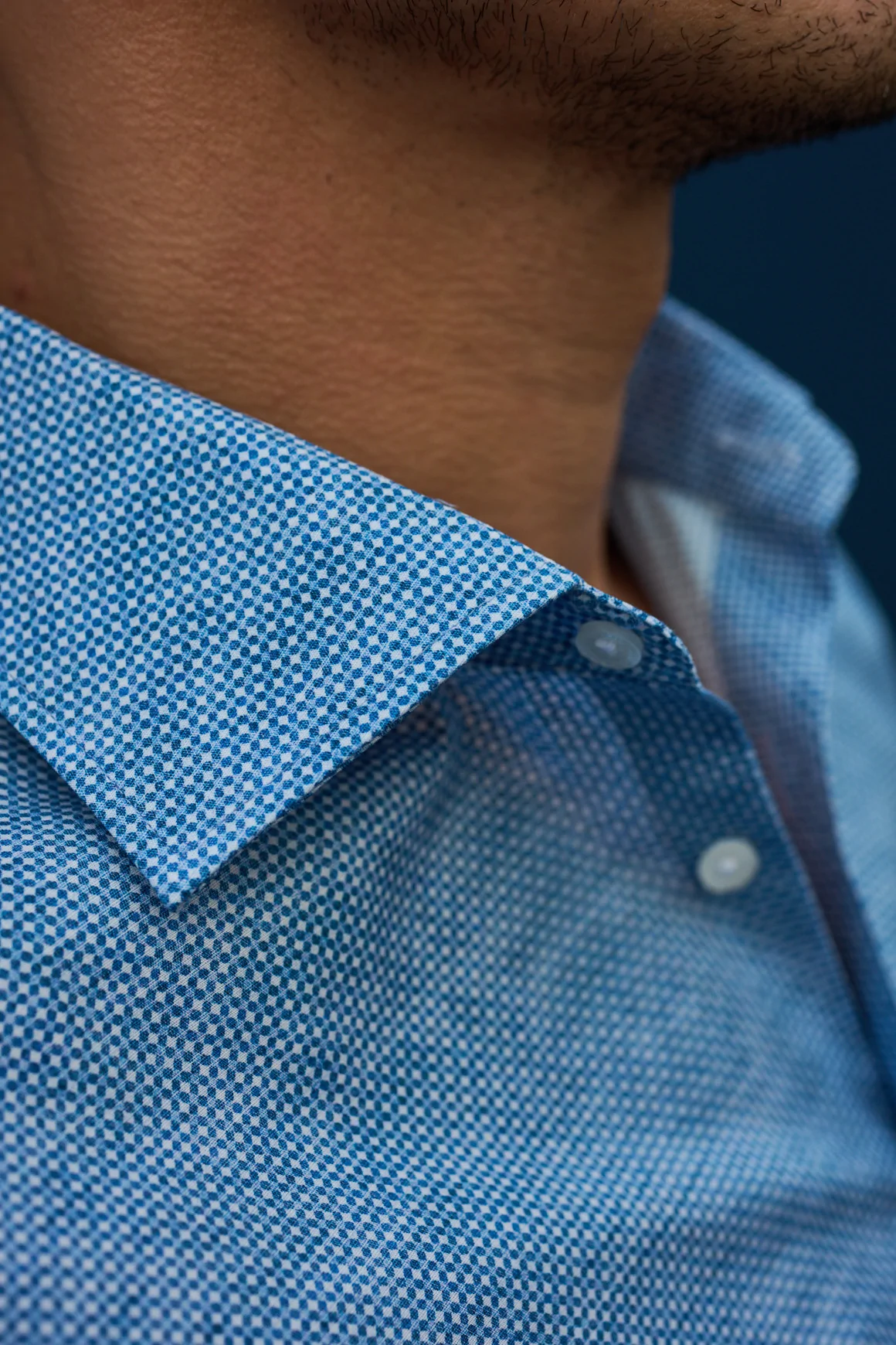 Achat Chemise micro motif bleu