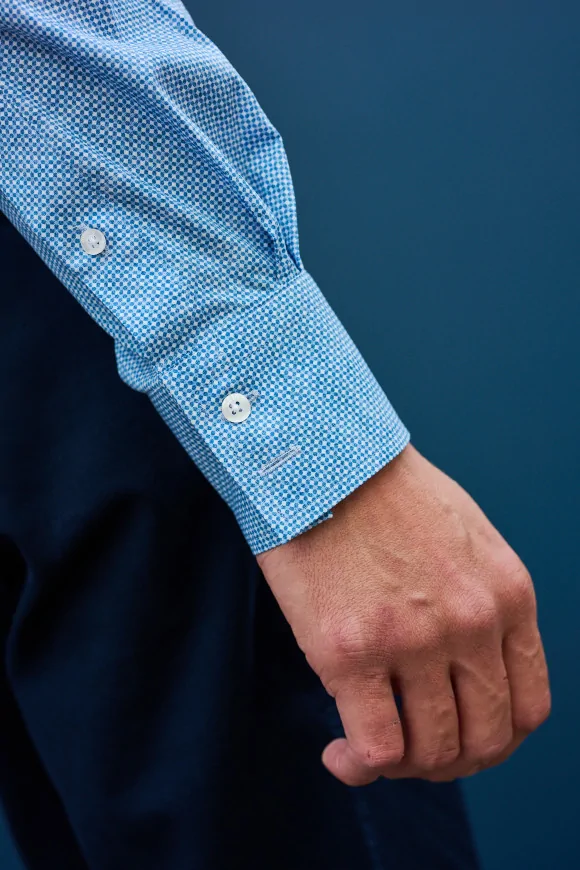 Achat Chemise micro motif bleu