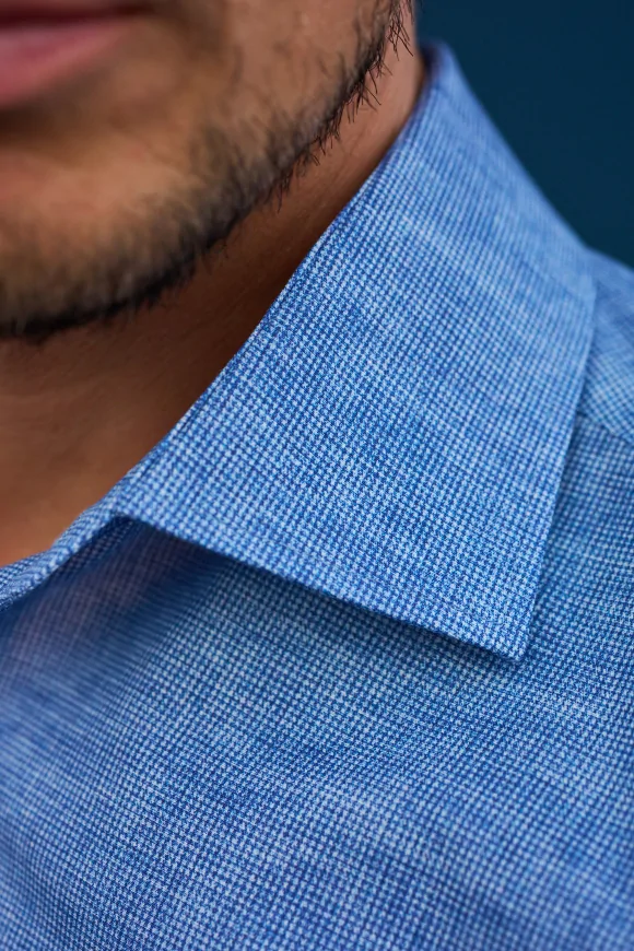 Achat Chemise micro motif bleu