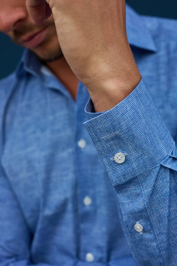Achat Chemise micro motif bleu
