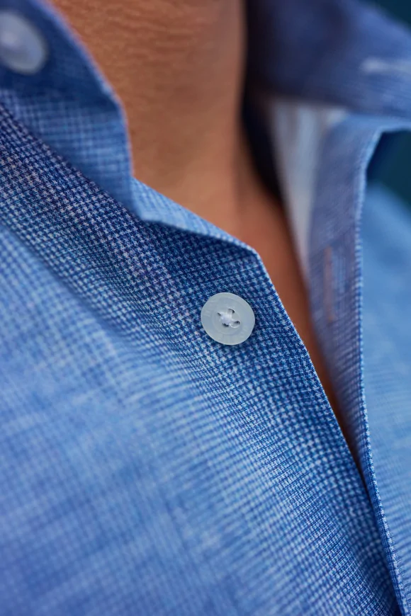 Achat Chemise micro motif bleu