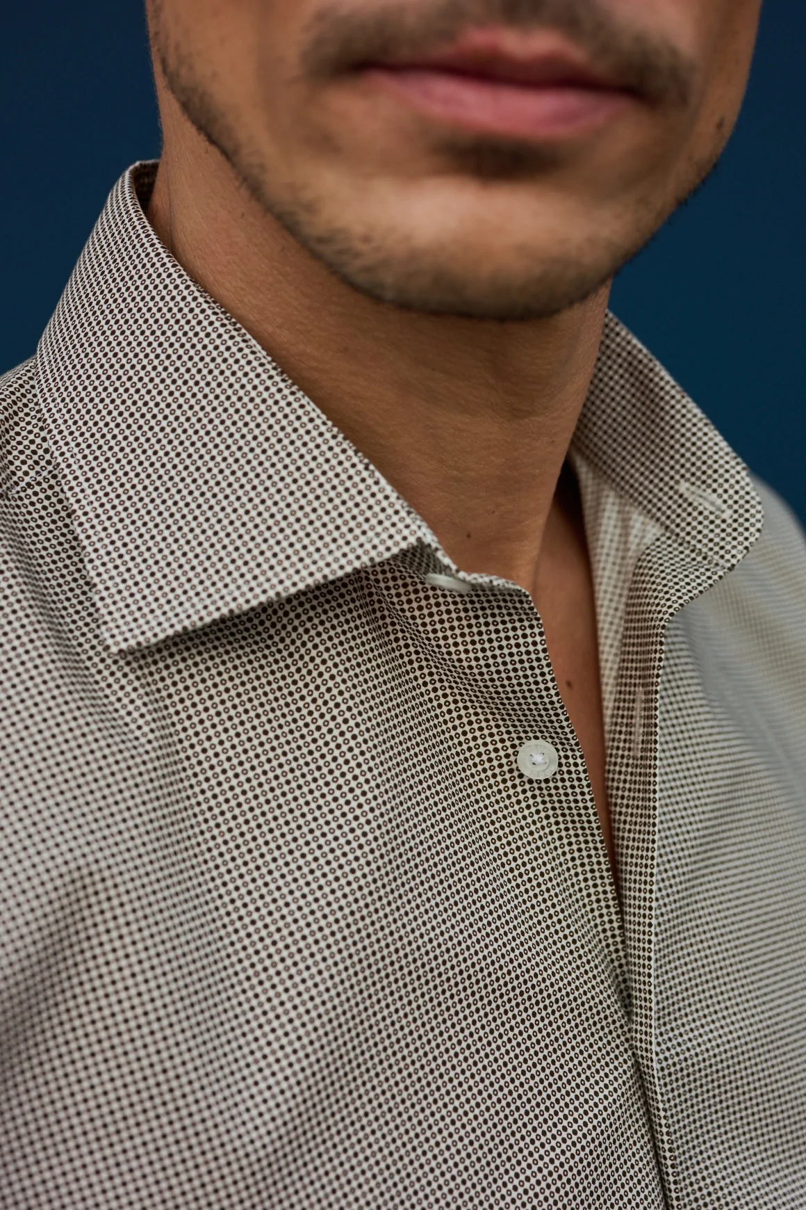 Achat Chemise micro motif marron