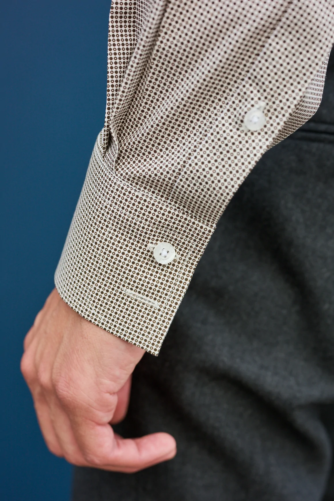 Achat Chemise micro motif marron