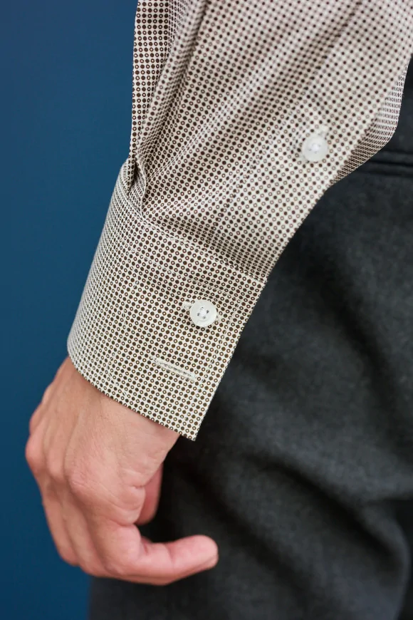 Achat Chemise micro motif marron