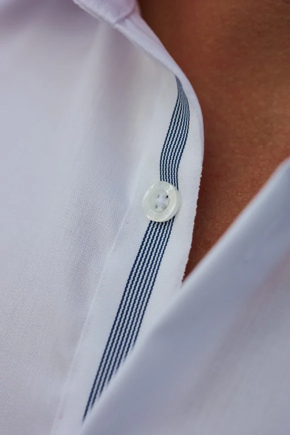 Achat Chemise Blanche Ganse Bleue