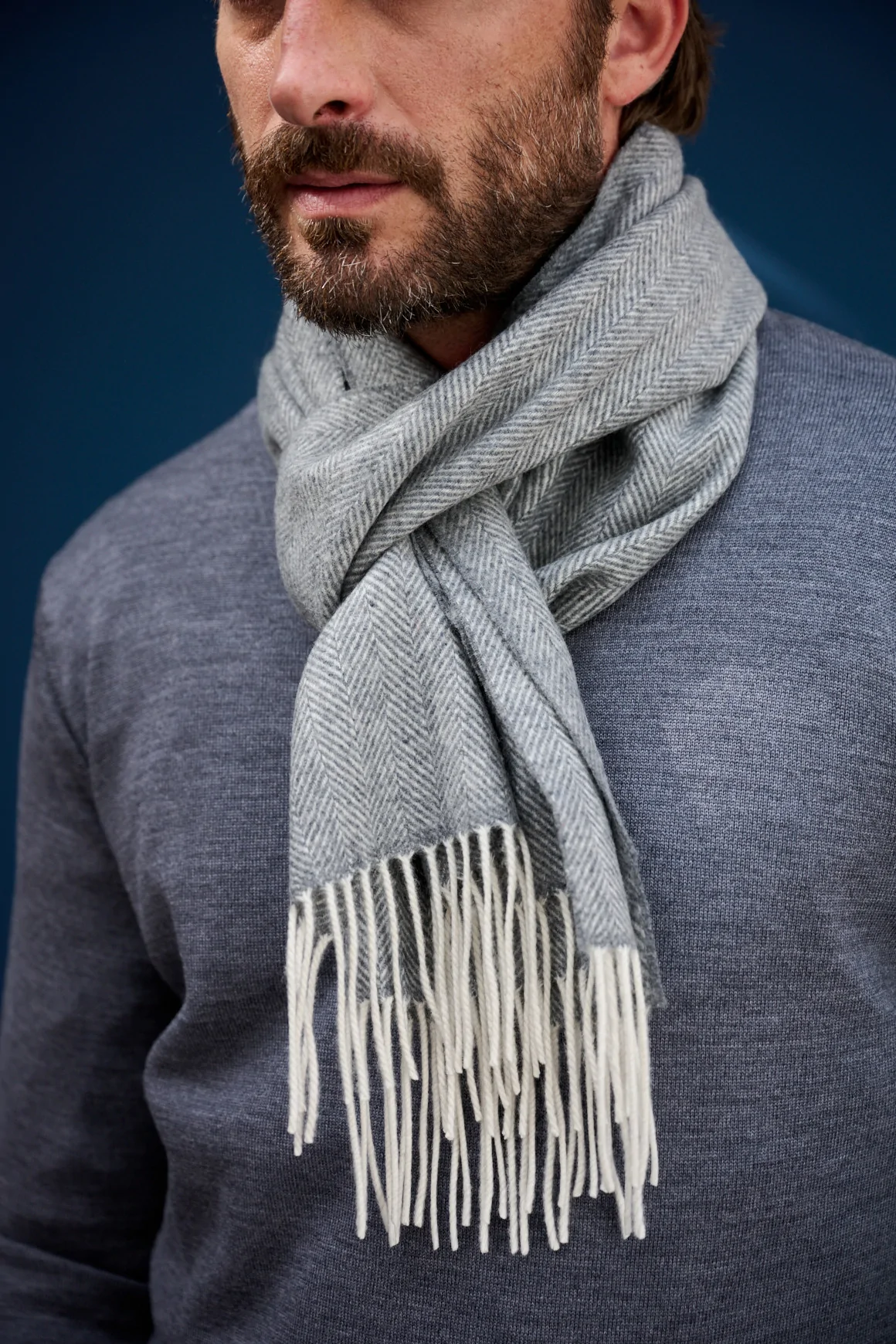 Achat Echarpe Cachemire Gris Clair