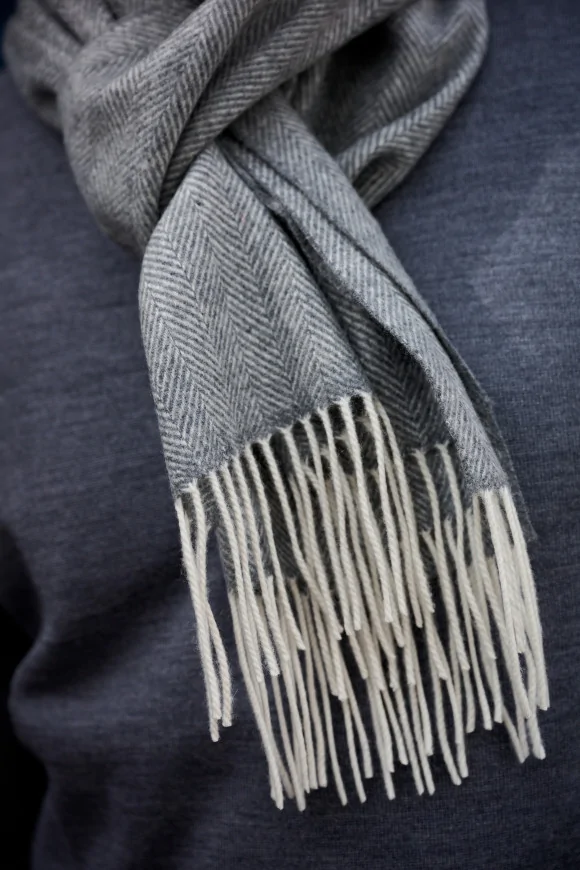 Achat Echarpe Cachemire Gris Clair