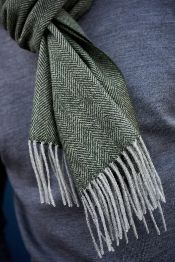 Achat Echarpe Cachemire Vert Forêt
