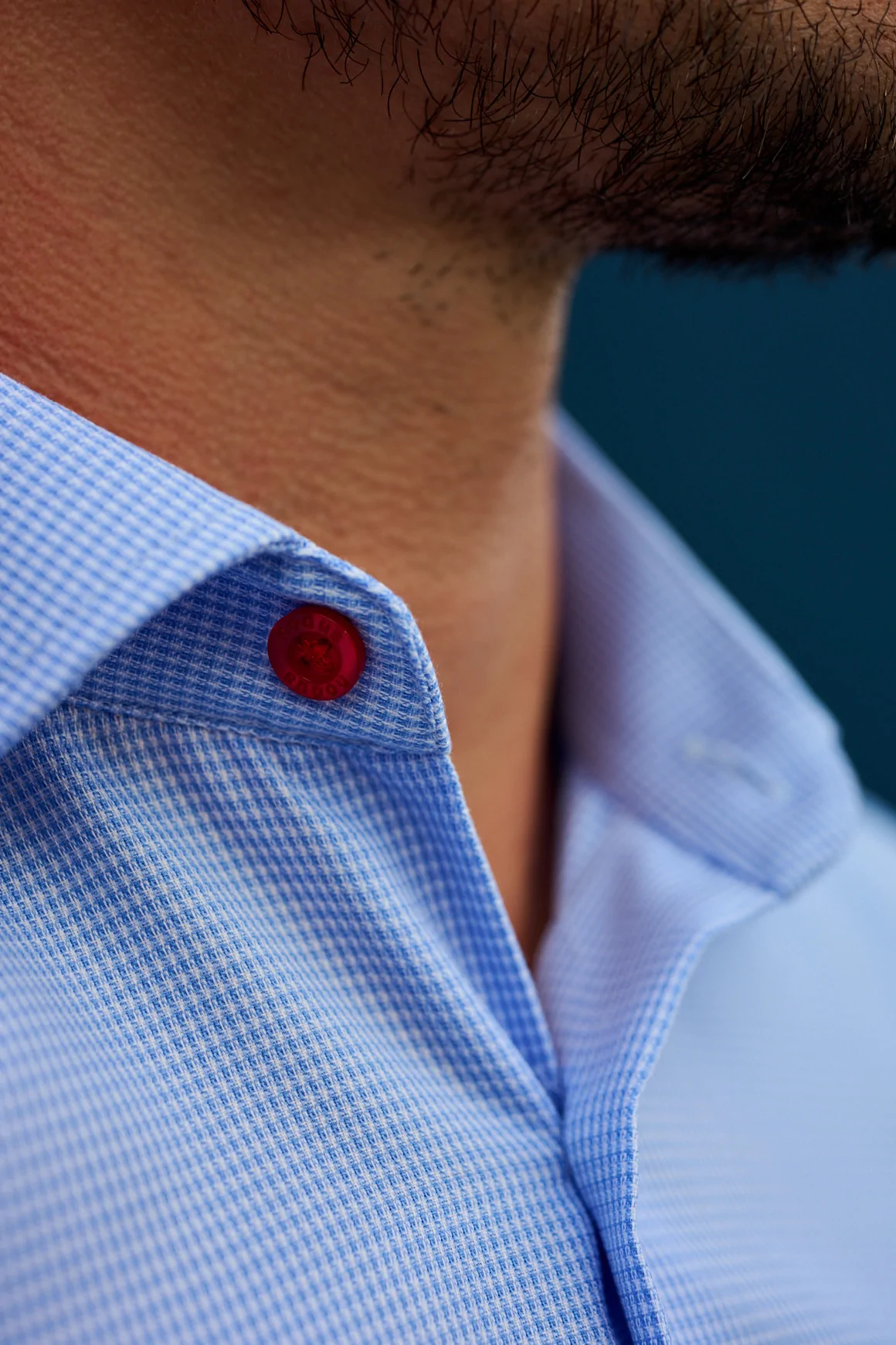 Achat Chemise Classique bleue bouton rouge