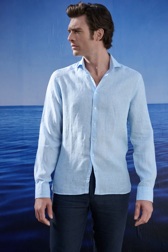 Achat Chemise Fines Rayures Blanches