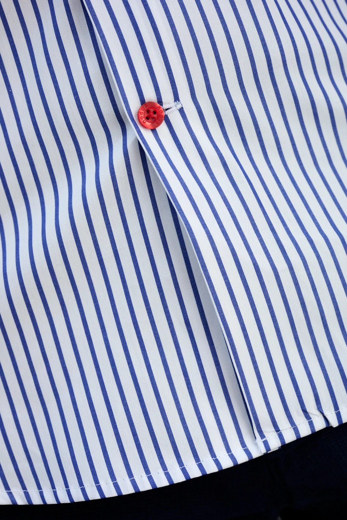 Achat Chemise Rayures Bouton Rouge