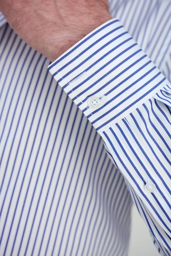 Achat Chemise Rayures Bouton Rouge