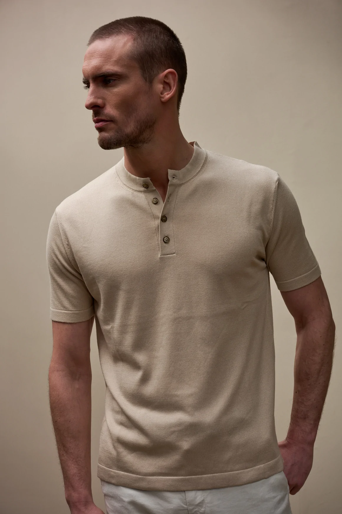 T-shirt tricot TOM Beige