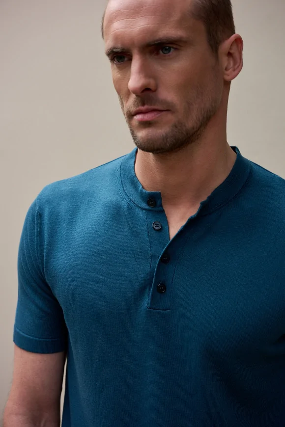 Achat T-shirt tricot TOM Bleu émeraude