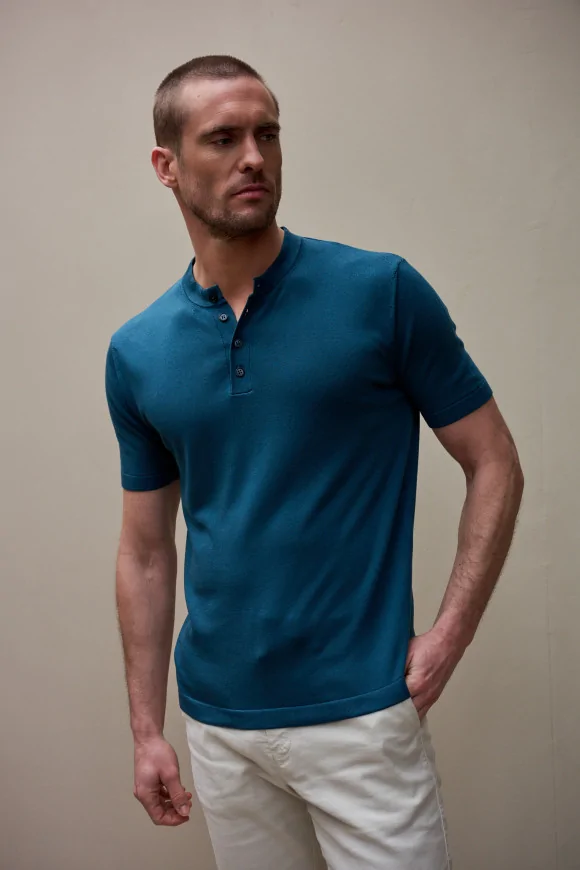 Achat T-shirt tricot TOM Bleu émeraude