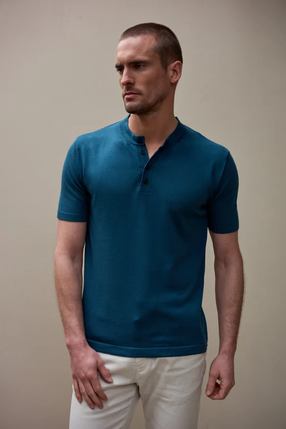 Achat T-shirt tricot TOM Bleu émeraude