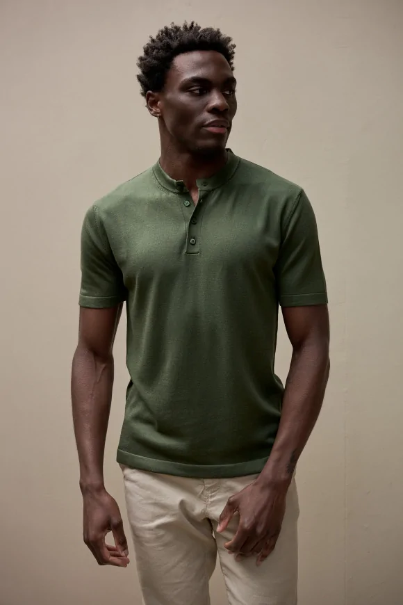 Achat T-shirt tricot TOM Kaki