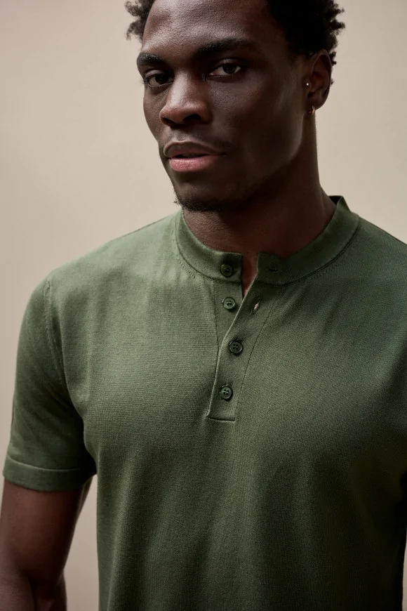 Achat T-shirt tricot TOM Kaki