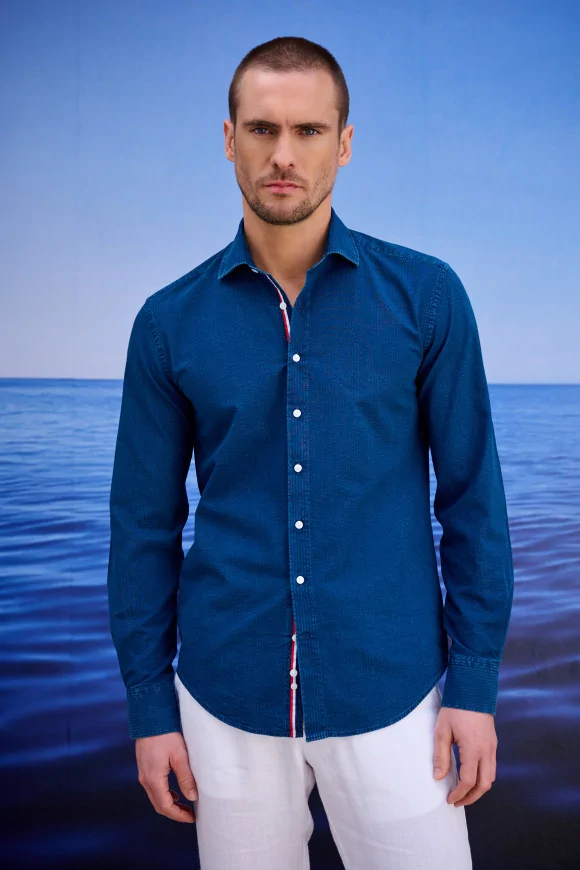 Achat Chemise SEERSUCKER FLAG Denim