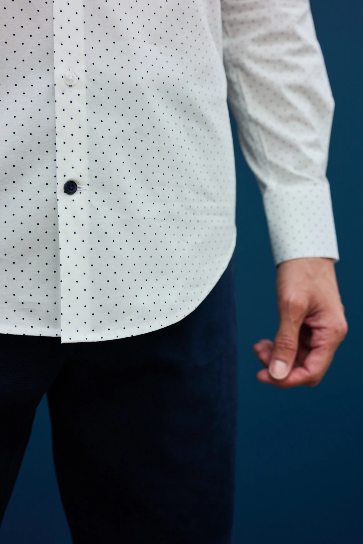 Chemise micro motif pois