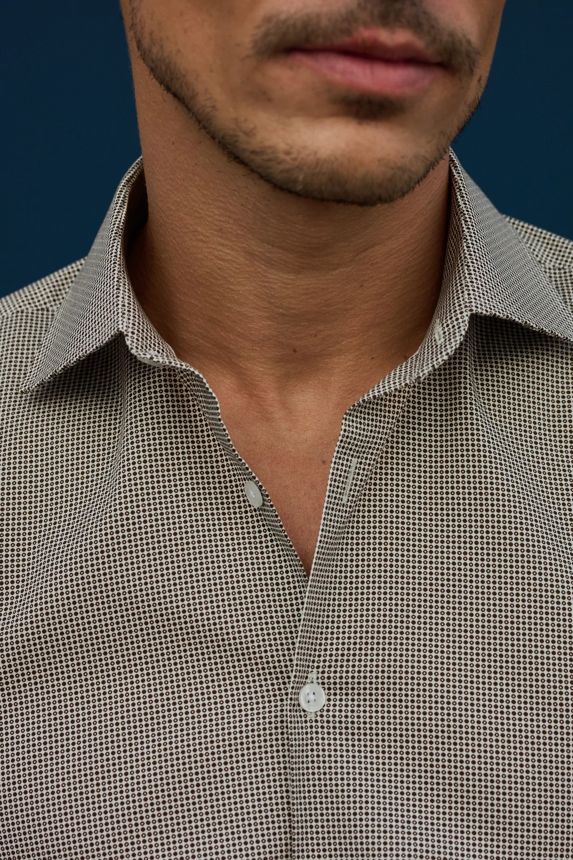 Achat Chemise micro motif marron