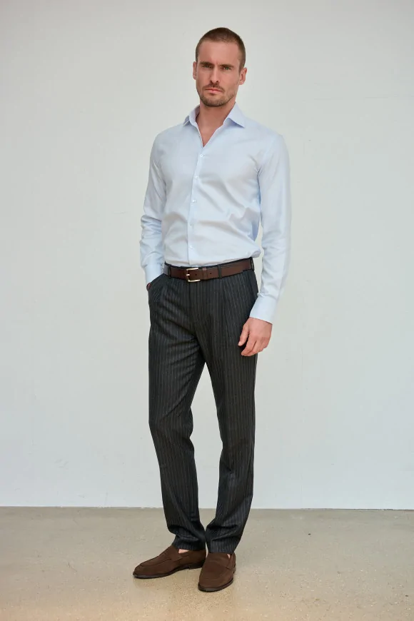 Achat Pantalon NEW YORK Anthracite Fines Rayures