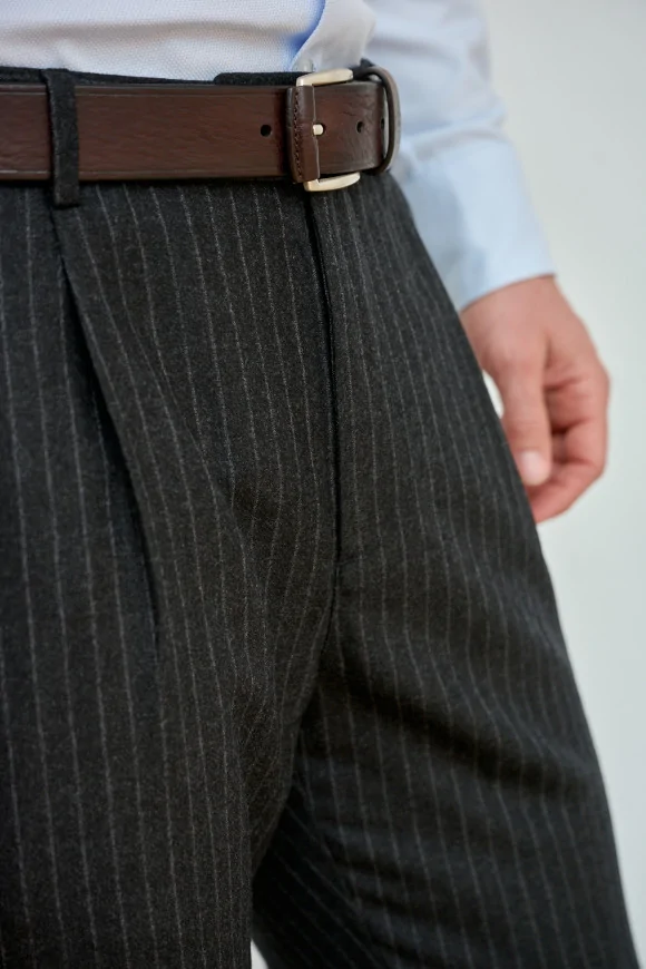 Achat Pantalon NEW YORK Anthracite Fines Rayures