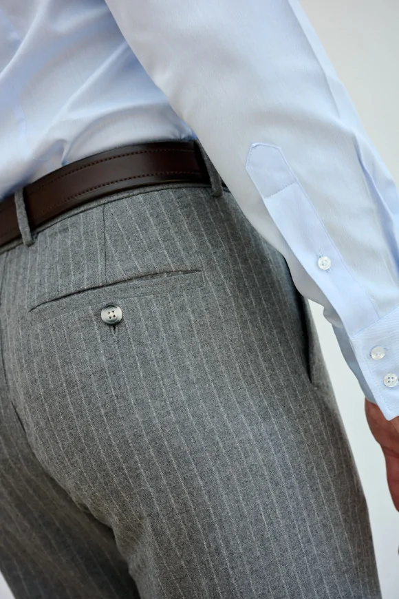 Achat Pantalon NEW YORK Gris Clair Fines Rayures